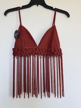 Bear Dance Rust Fringe Camisole